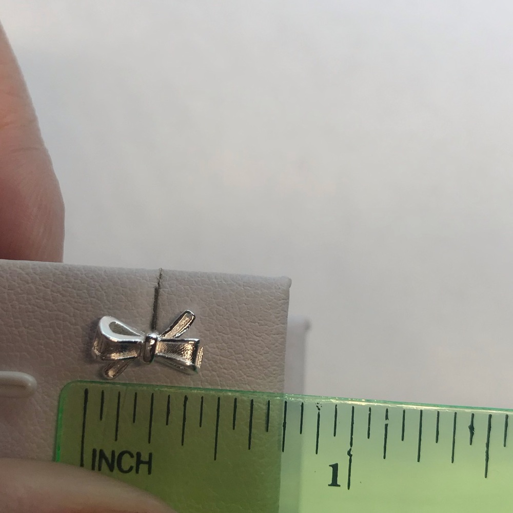 Sterling Silver 925 Bow Stud Earrings - Picture 4 of 4